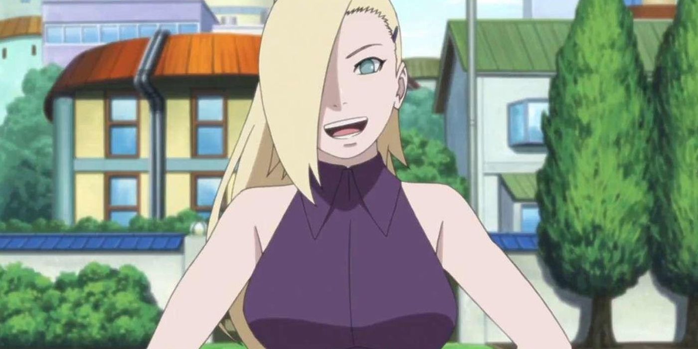 Adult Ino smiling in Naruto.