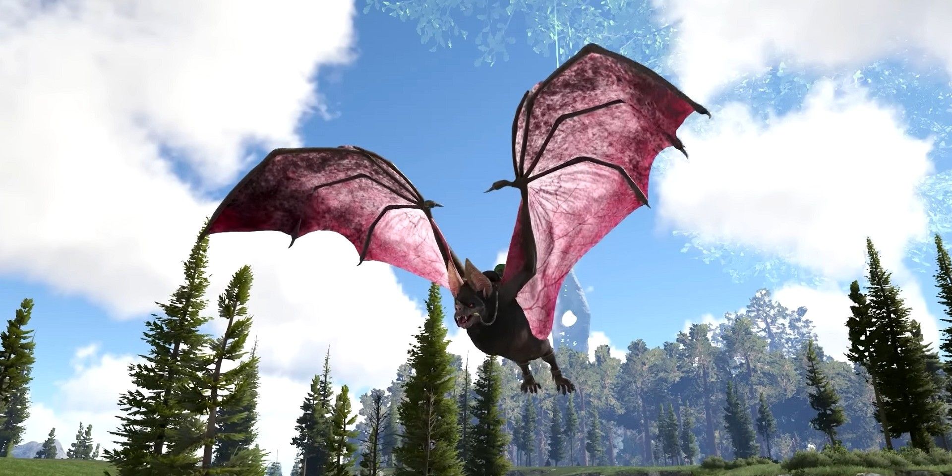 Screenshot depicting a Desmodus mid-air, as seen in Ark: Survival Evolved Fjordur expansion.