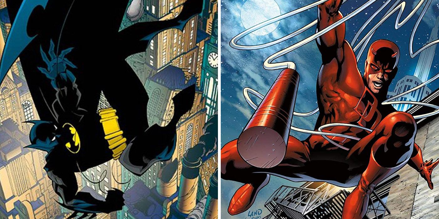 Batman uses his utility belt as Daredevil uses his billy club
