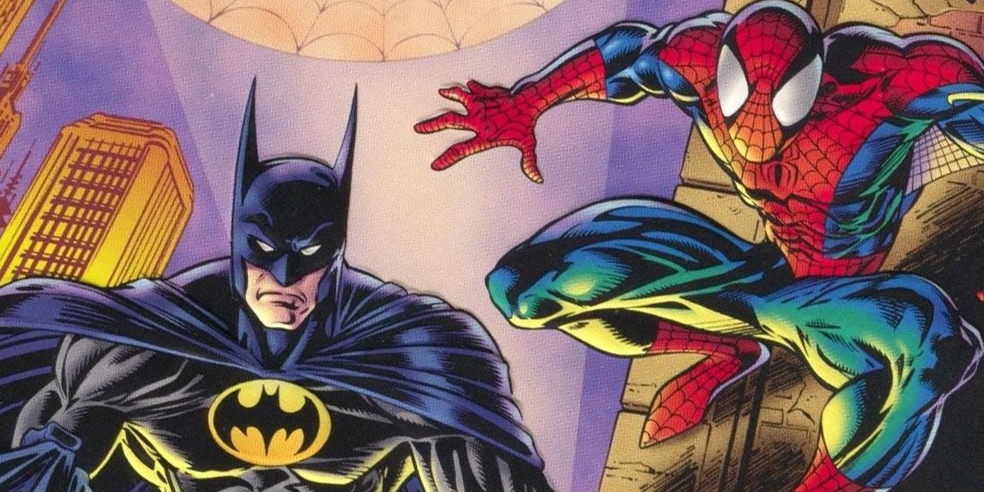 Batman and Spider-Man keep a lookout during the crossover, Batman and Spider-Man.
