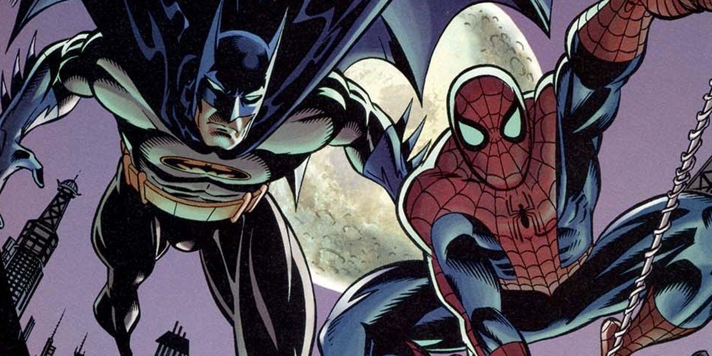 Batman and Spider-Man travel the city during the New Age Dawning crossover.