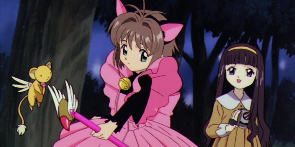 Cardcaptor Sakura wearing a kitty dress with friends in Cardcaptor Sakura.