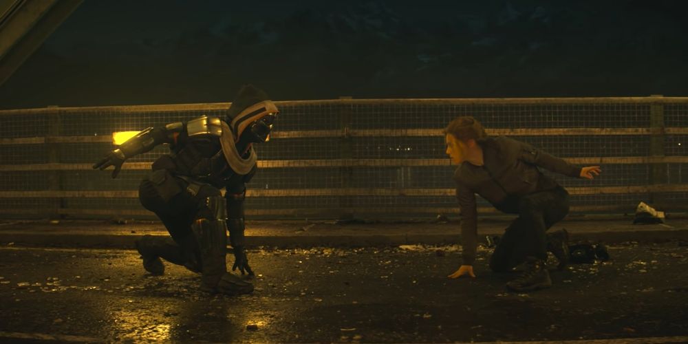 Natasha Romanoff fighting Taskmaster in Black Widow movie