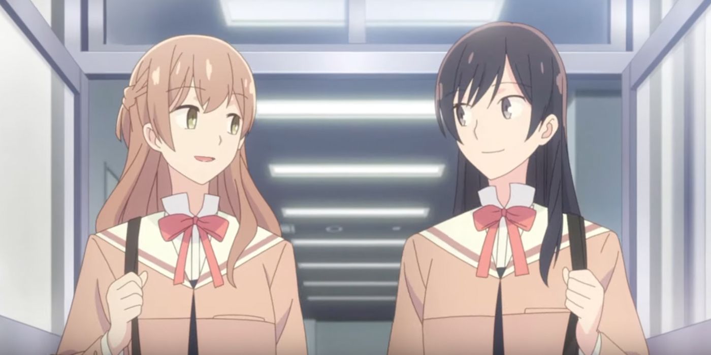 toko and saeki from bloom into you at school