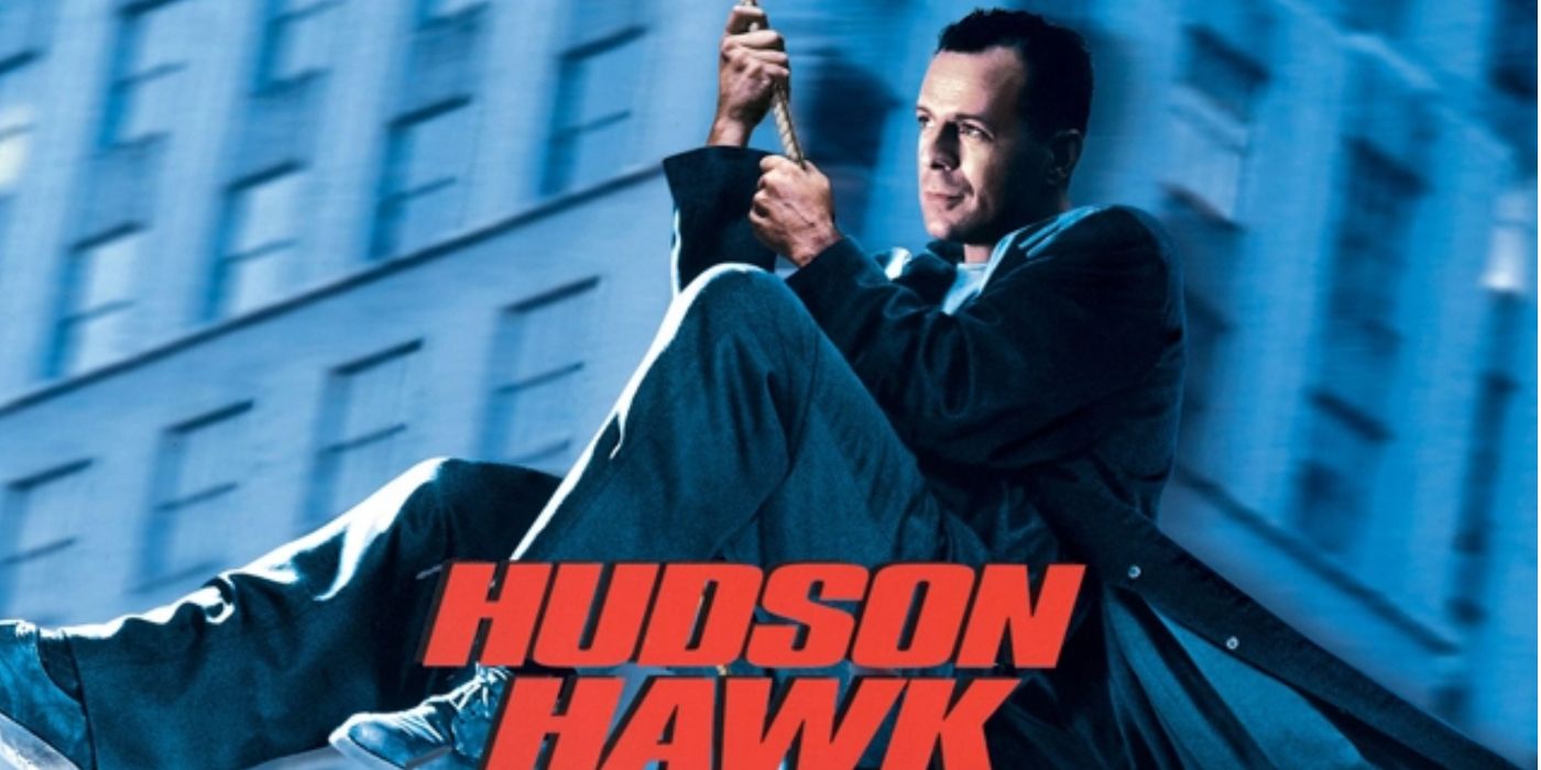 Bruce Willis as the titular character of the action-comedy film Hudson Hawk. 