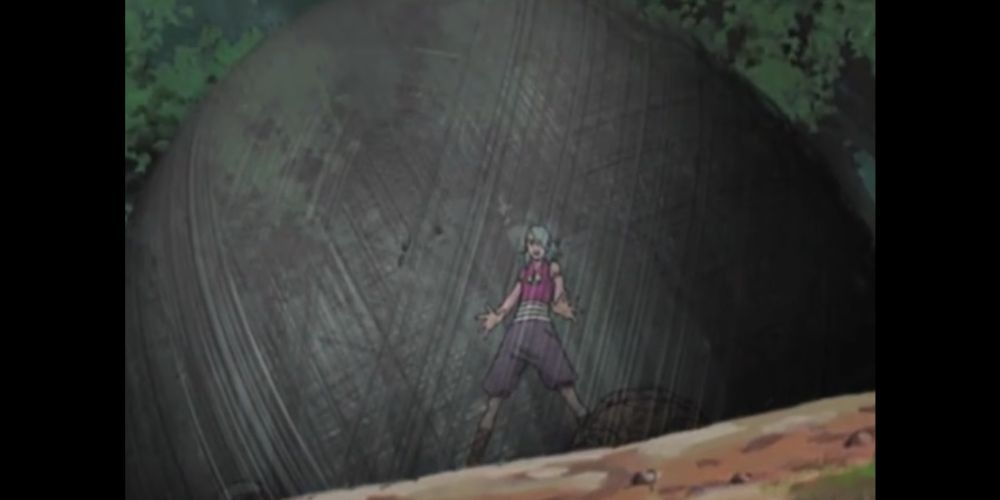 Monju Surrounded By Steel Thread Cage In Naruto