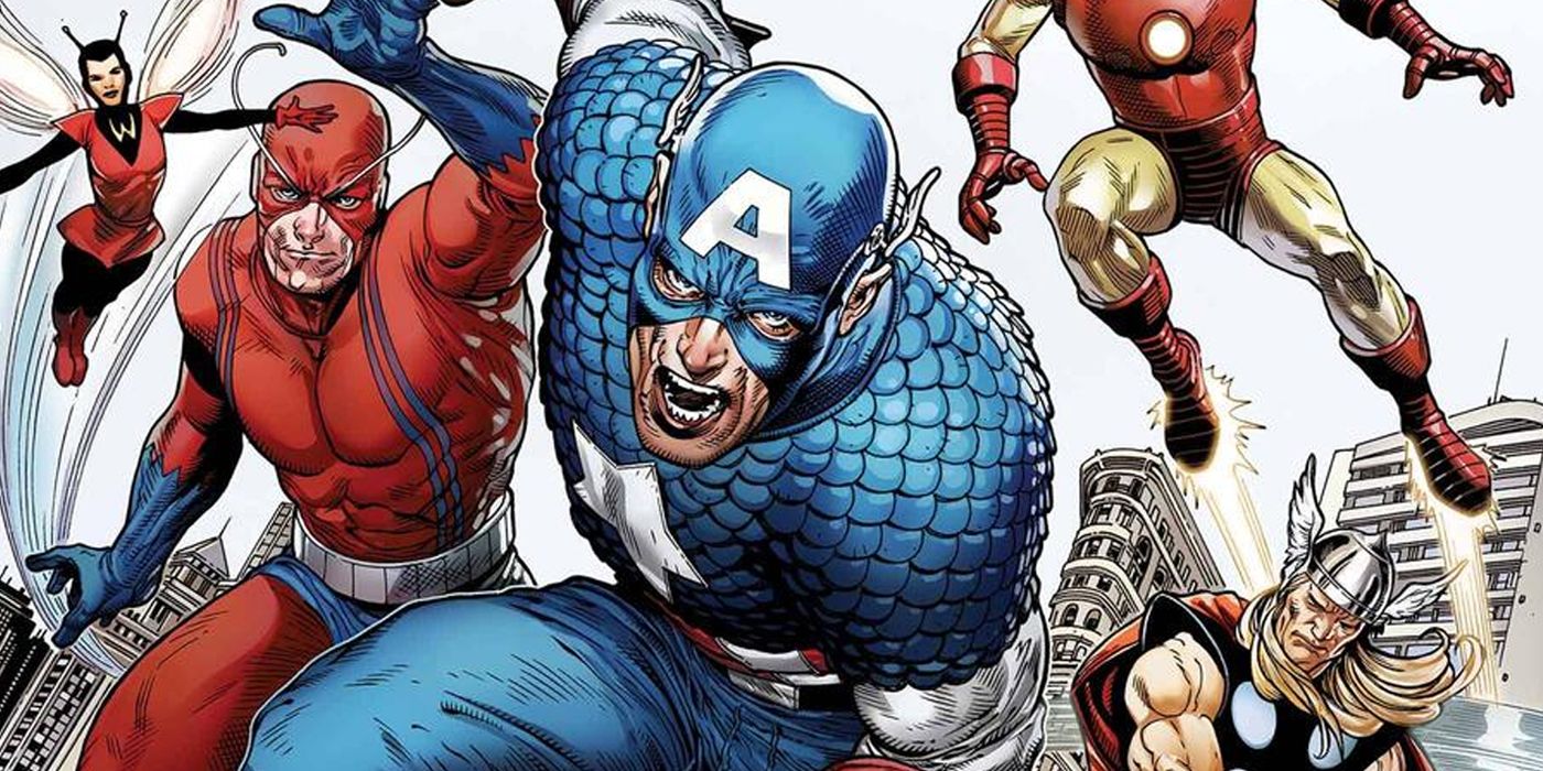 An image of Captain America leading the Avengers