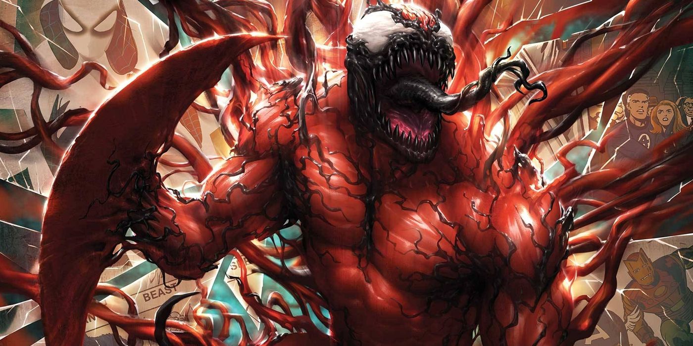 Carnage using his symbiote to create a bladed weapon