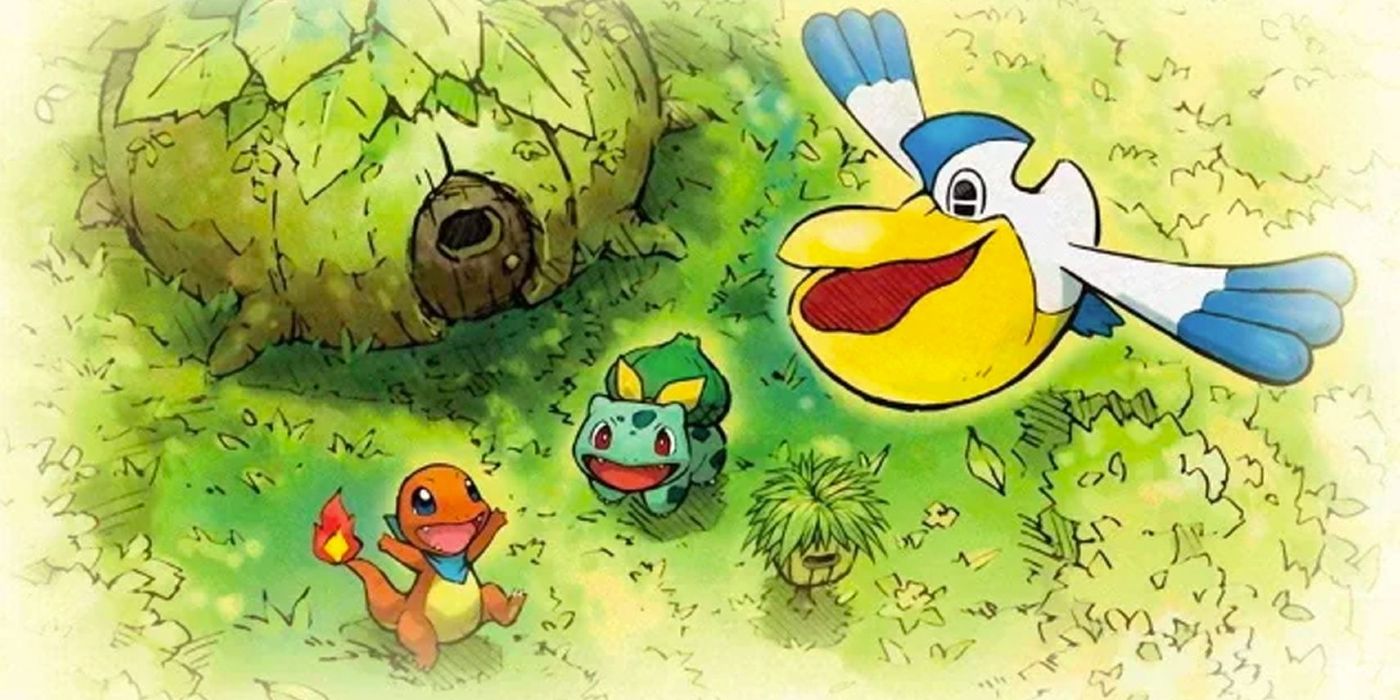 Charmander, Bulbasaur, and Pelipper from Pokemon Mystery Dungeon