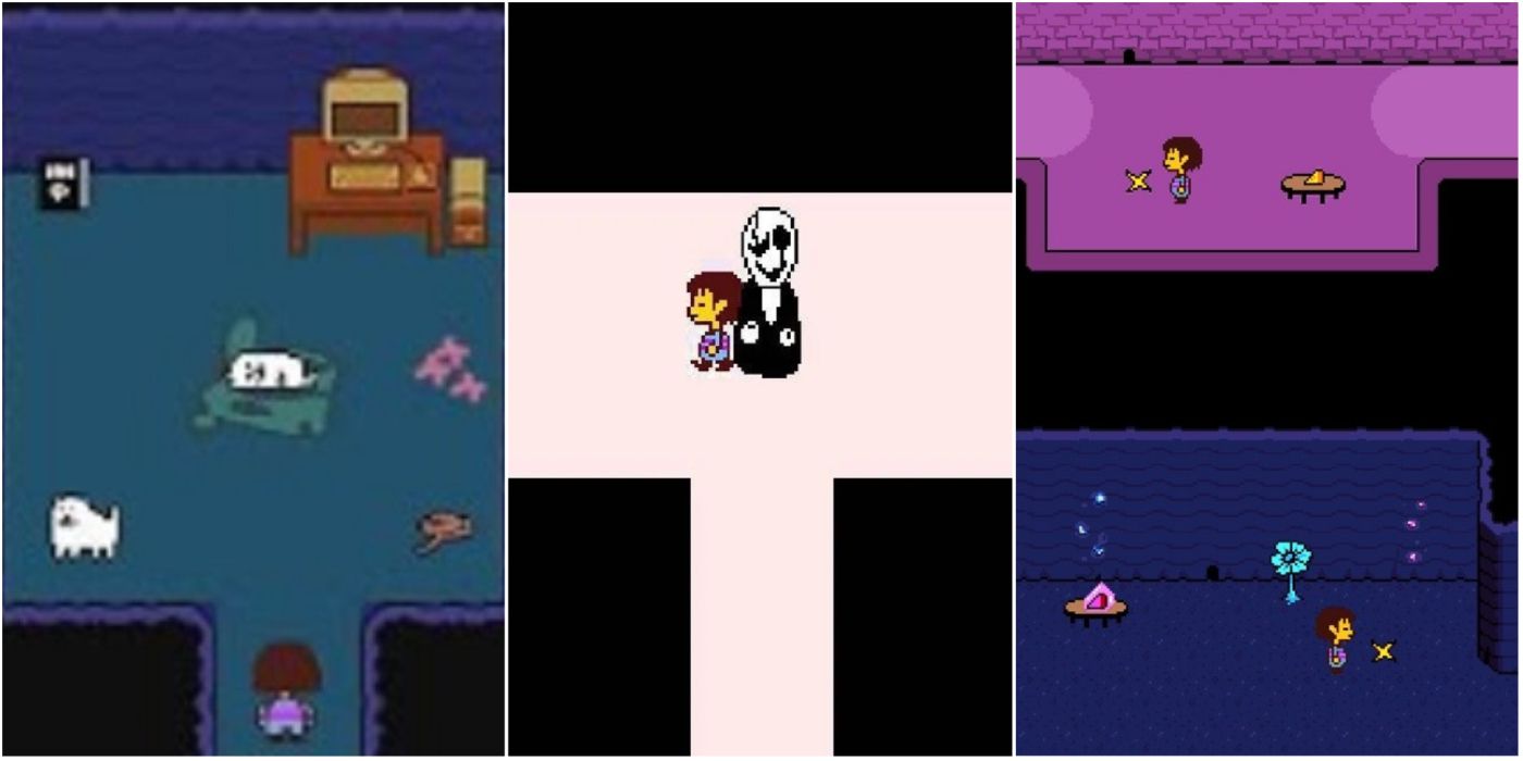 A collage of several images from Undertale