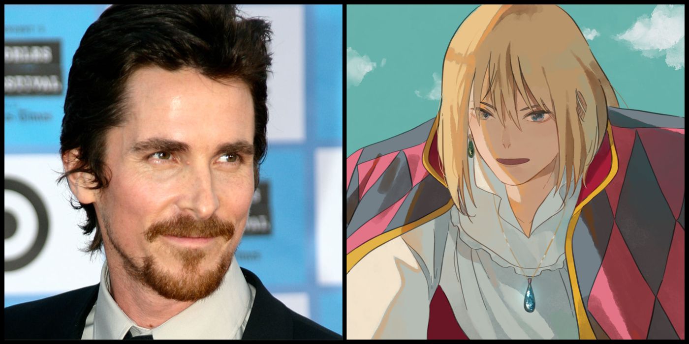 Christian Bale and the character Howl from Howl's Moving Castle