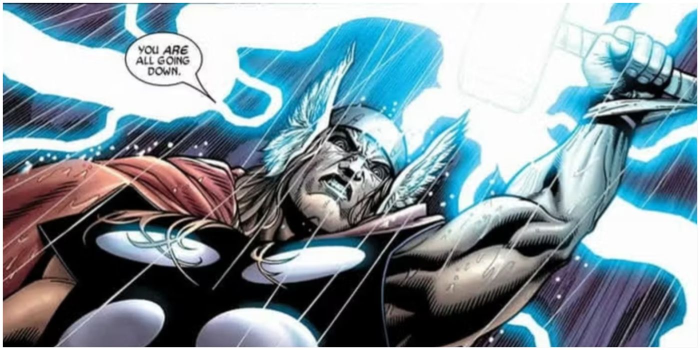 Uma imagem de Ragnarok, o clone maligno de Thor da Marvel Comics
