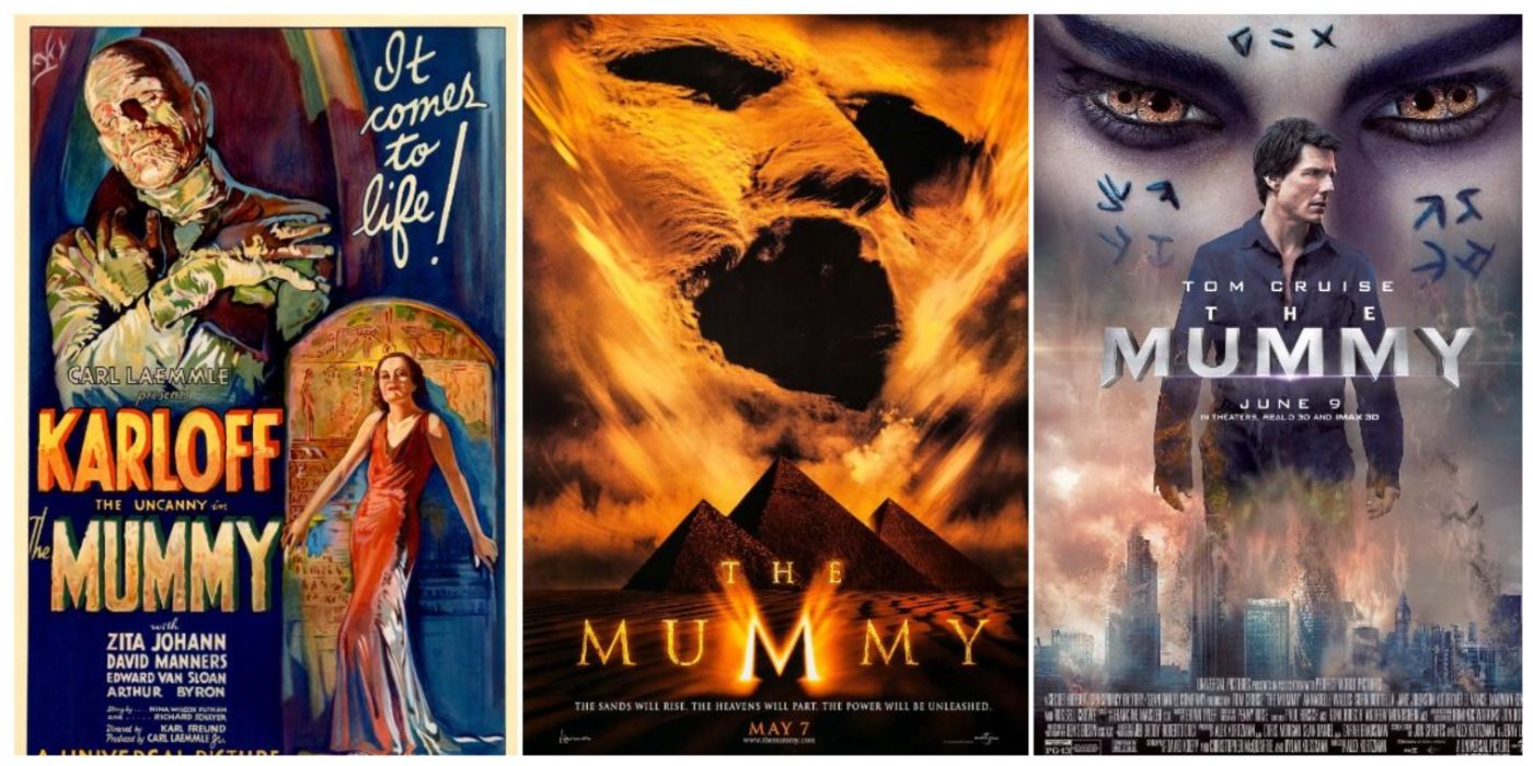Posters For The Mummy Films 1932, 1999, 2017