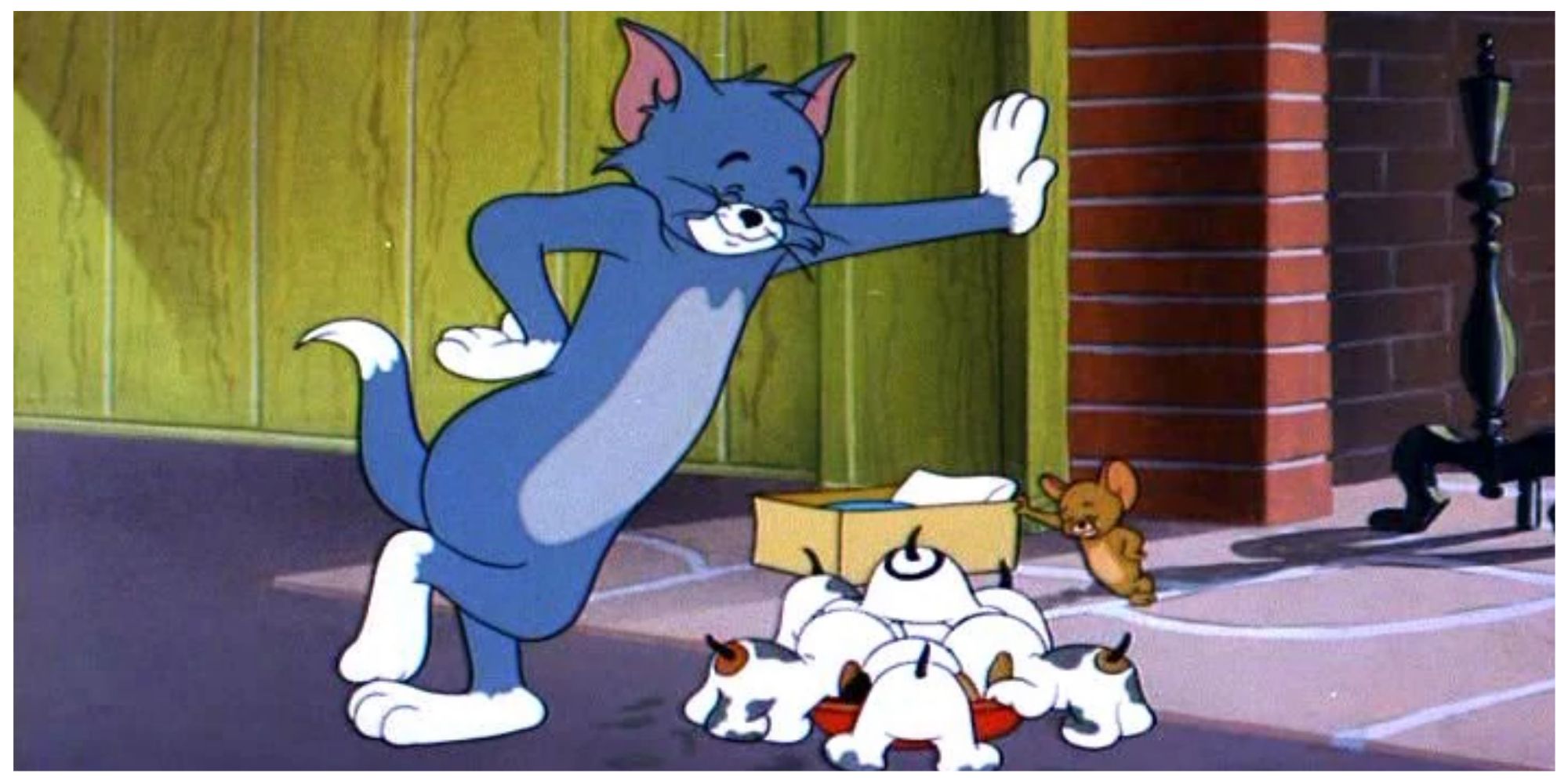 Tom and Jerry get along in the episode Puppy tale