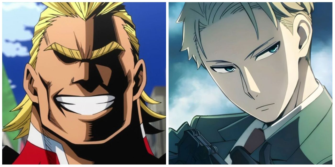split image of Loid Forger and All Might