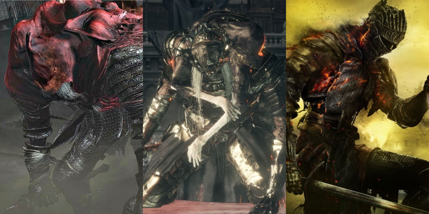 Slave Knight Gael, the Twin Princes Lorian and Lothric, and the Soul of Cinder — all bosses in FromSoftware's Dark Souls III