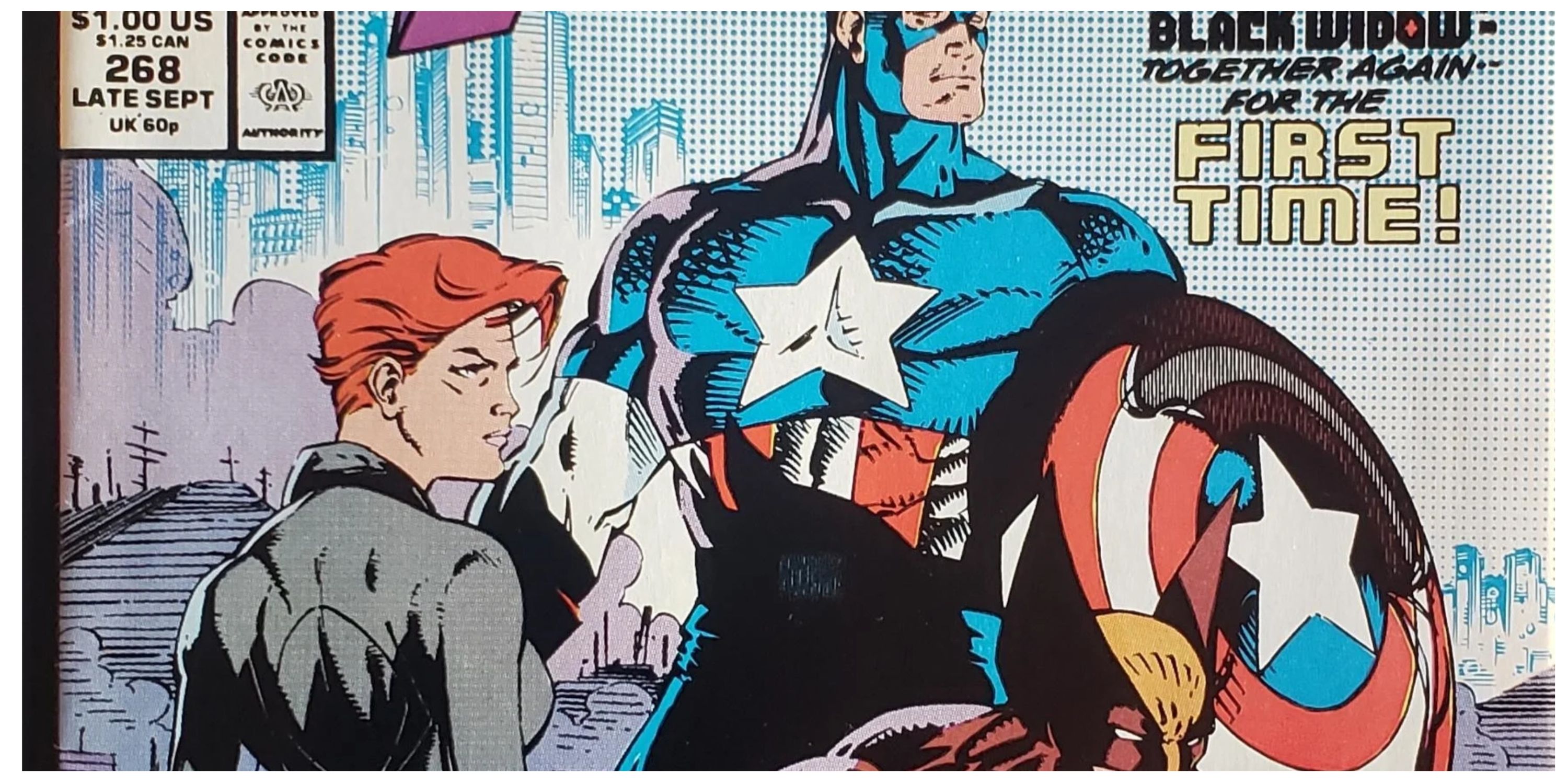 The Black Widow standing with Captain America on an Uncanny X-Men cover