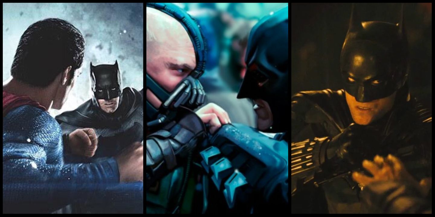 Batman fighting in BvS, The Dark Knight Rises and The Batman