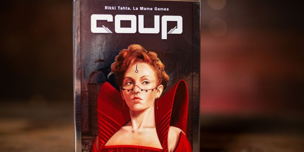 The box of Coup board game.