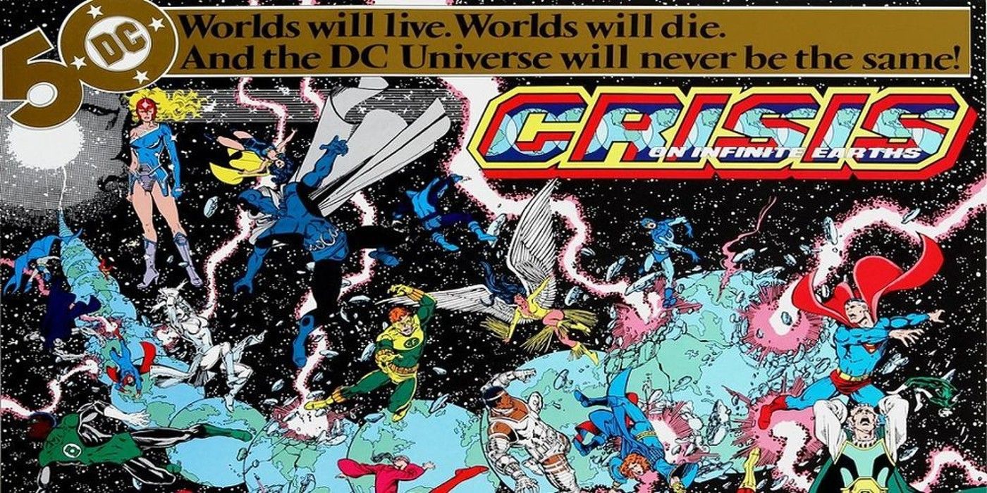 DC Comics' Crisis on Infinite Earth's cover promising the universe will never be the same.