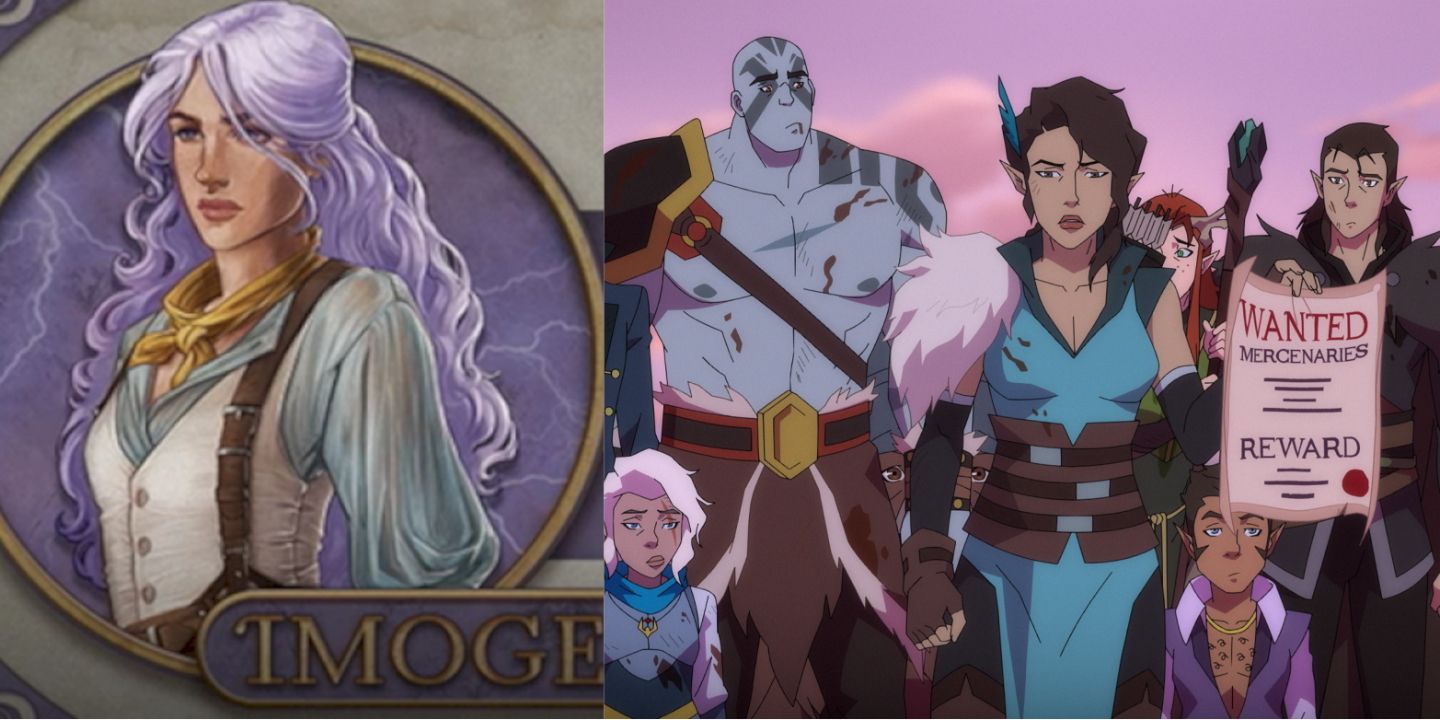Imogen Temult state page (left); Vox Machina accepting job (right)