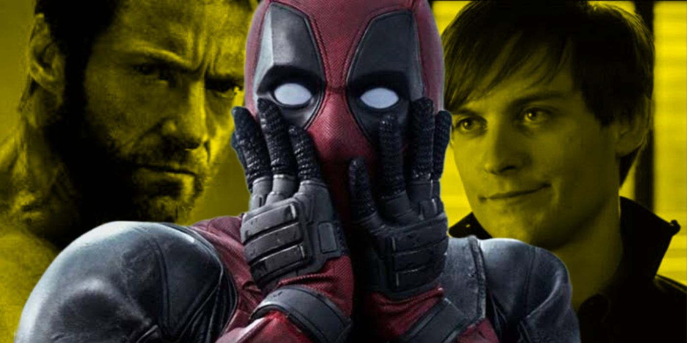Ryan Reynolds as Deadpool, Hugh Jackman as Wolverine and Tobey Maguire as Spider-Man