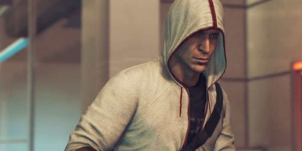 Desmond Miles infiltrating Abstergo in Assassin's Creed III