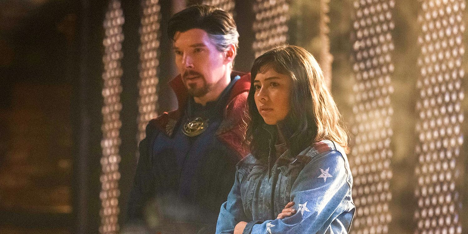 Doctor Strange in the Multiverse of Madness' Doctor Strange and America Chavez.