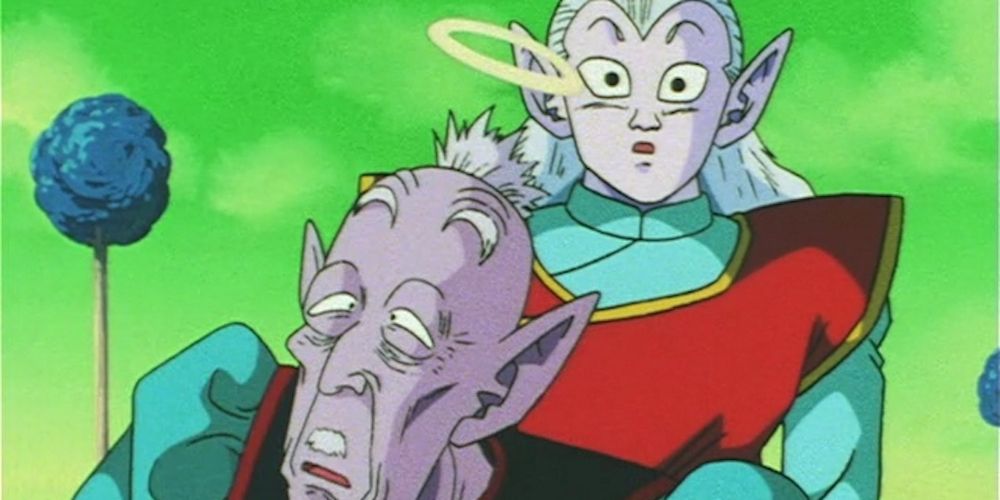 El Viejo Kai y Kibito Kai ayudan a Goku en Dragon Ball GT.