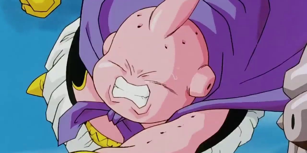 Majin Buu works out his anger in Dragon Ball Z