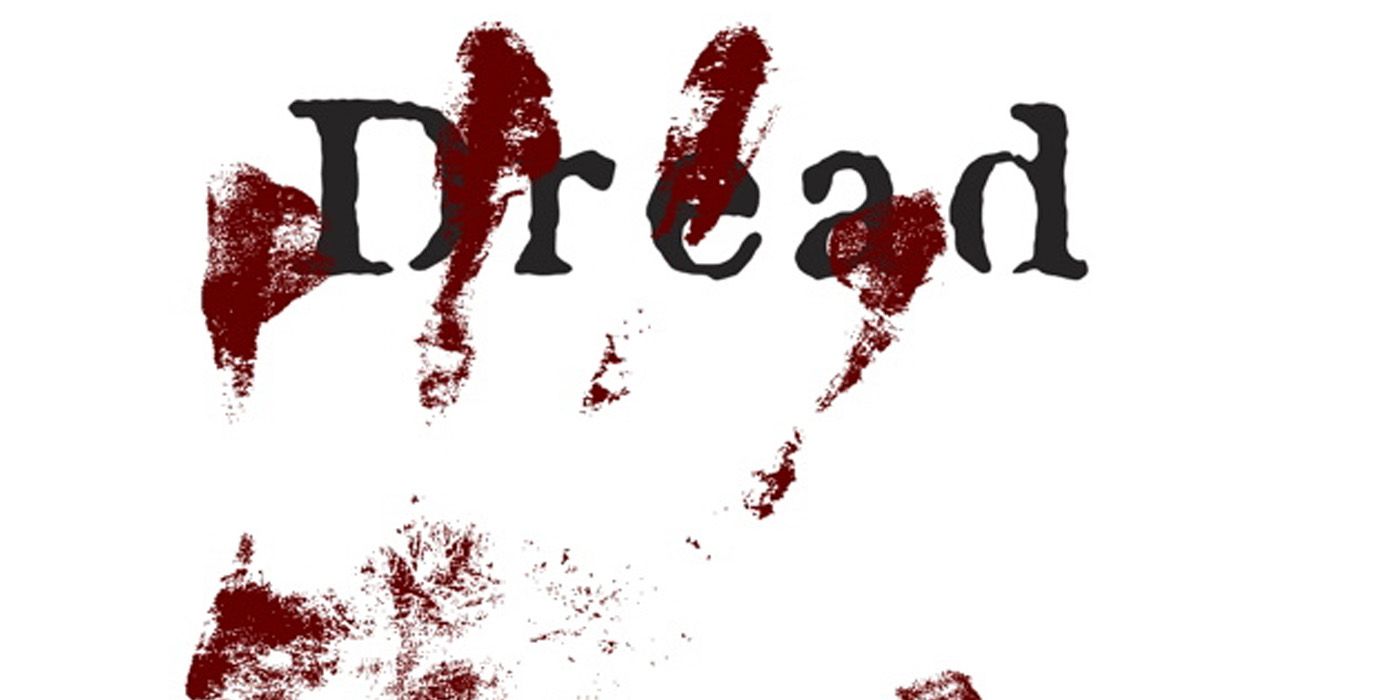 Cover art for the Dread RPG, featuring a bloody handprint