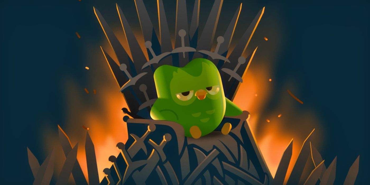 Duolingo on the Game of Thrones throne