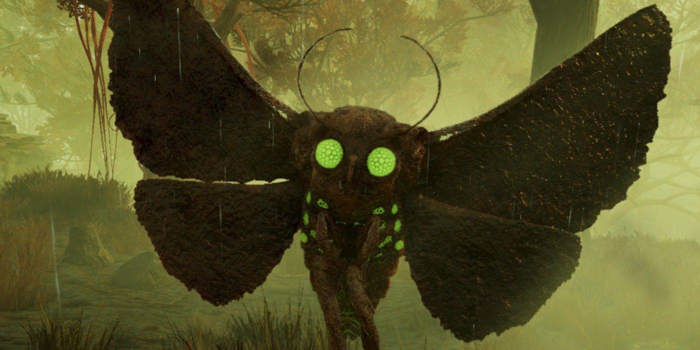 Glowting mothman flying in Fallout 76.