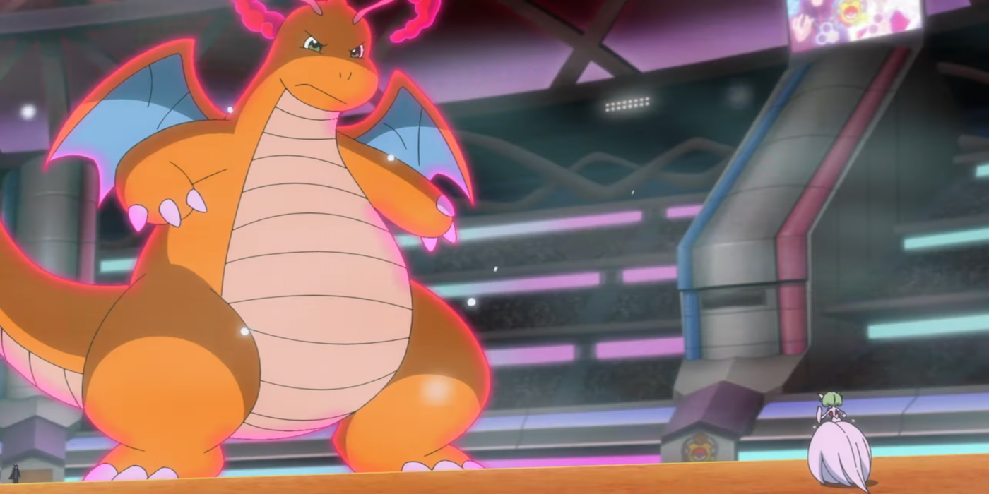 Dynamax Dragonite x Mega Gardevoir se enfrentam em Pokémon Journeys