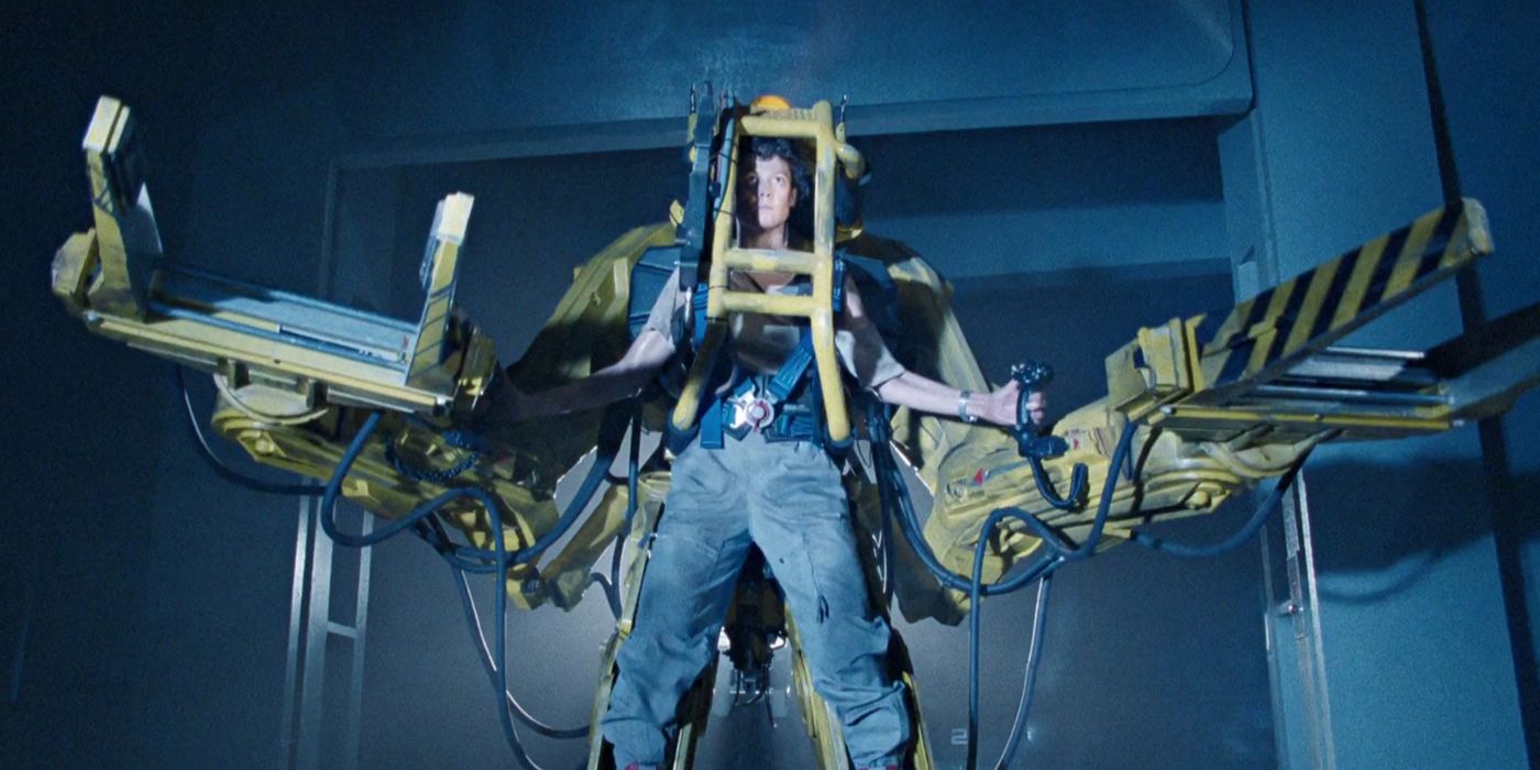 Ellen Ripley in her mech loader in Aliens.