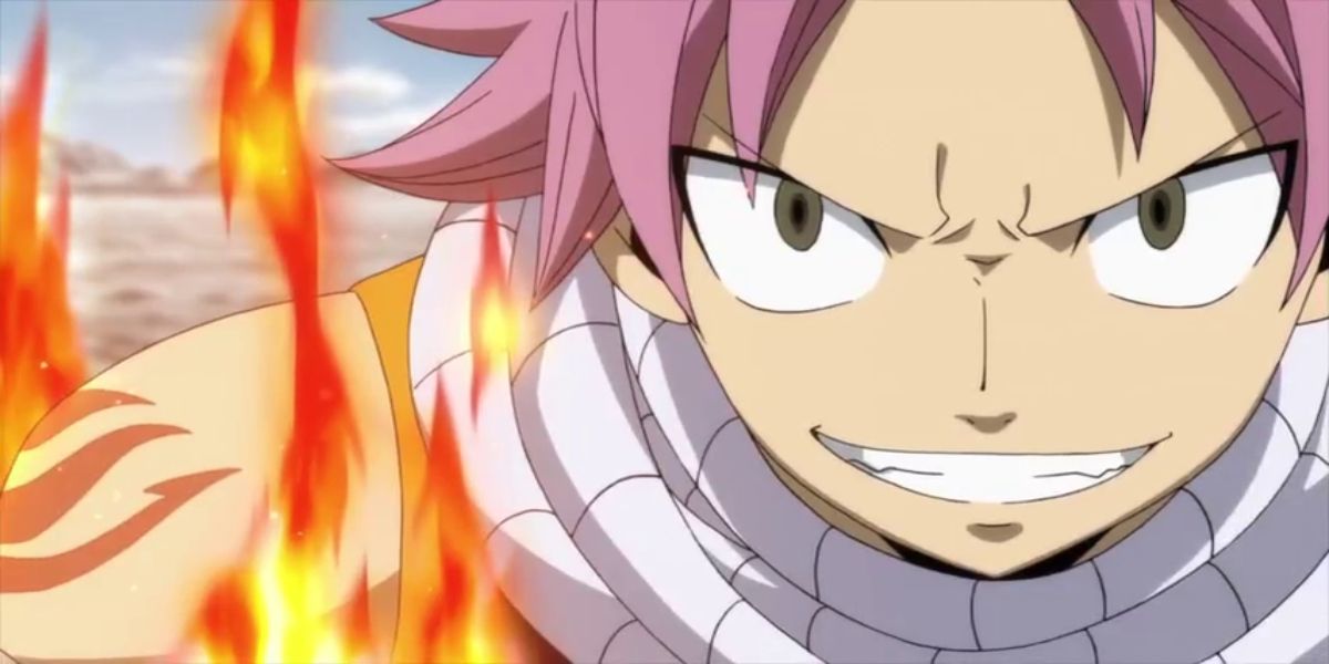 Natsu Dragneel from Fairy Tail on fire