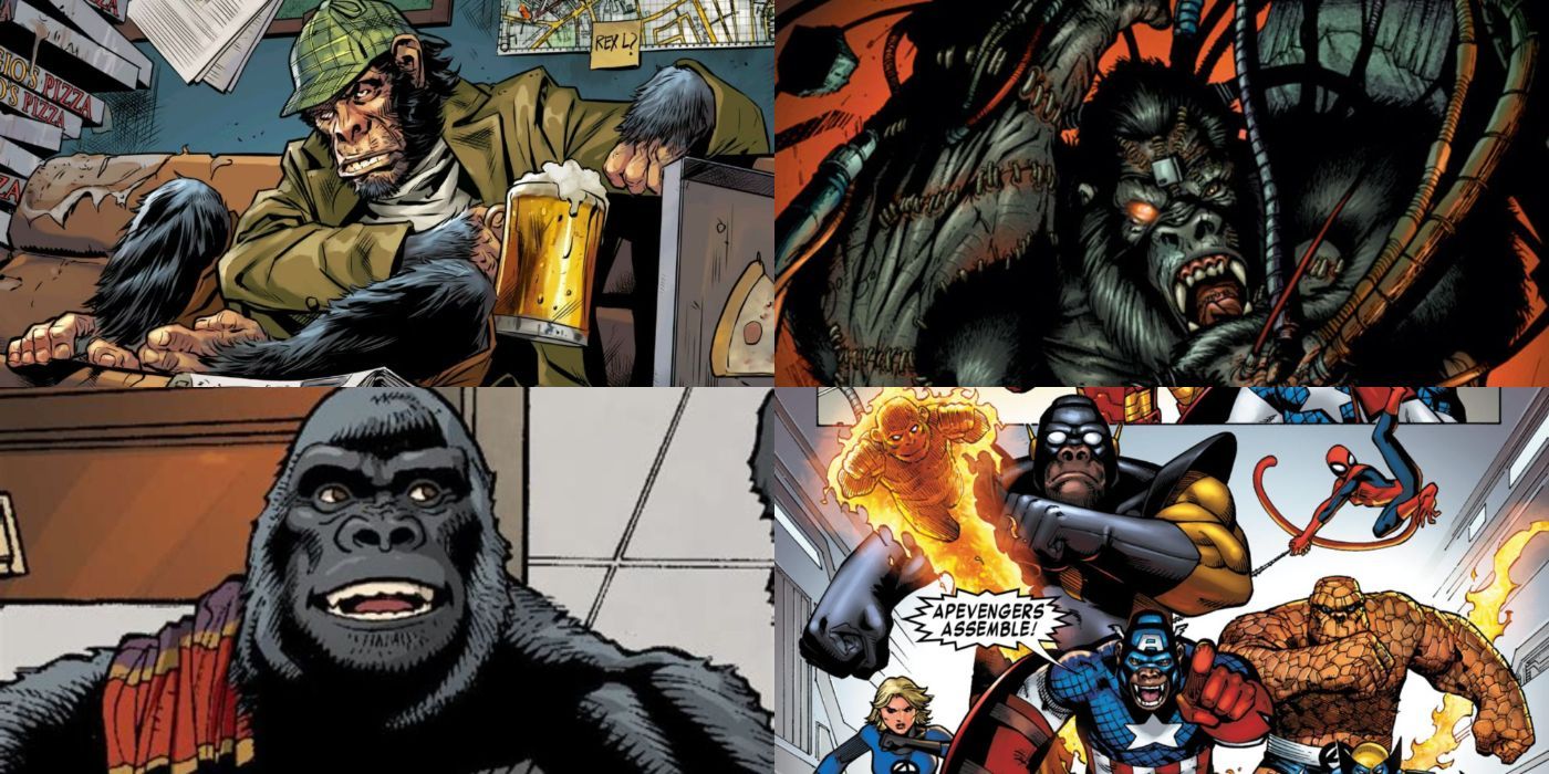 Comics greatest apes header image - 4 images in a quadrant