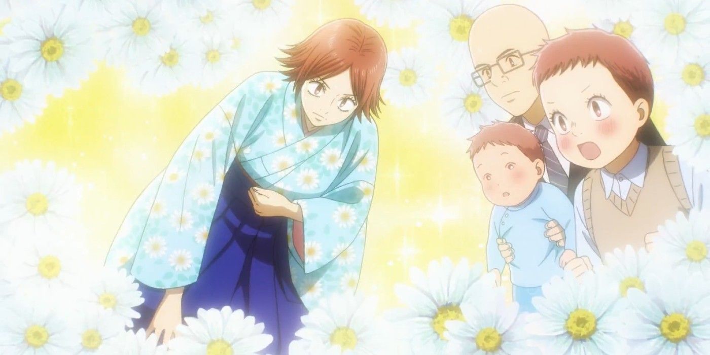 Haruka supported by her family in Chihayafuru