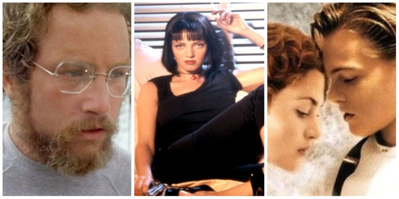 Uma Thurman in Pulp Fiction and Leonardo DiCaprio and Kate Winslet in Titanic, 