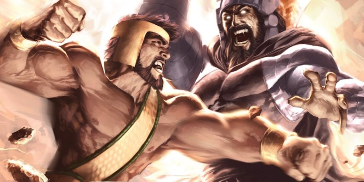 Hercules throws the first punch in The Incredible Hercules: Assault on New Olympus/