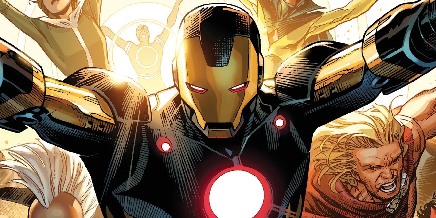 Iron Man leads the Avengers during AXIS