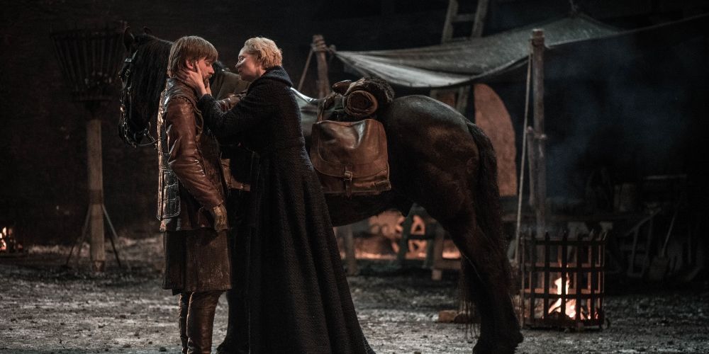 Jaime Lannister leaves Brienne to return to Cersei in Game of Thrones.