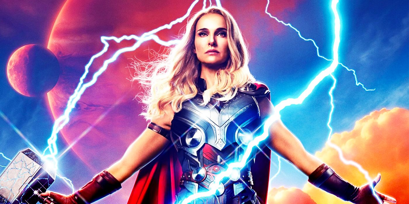jane foster as the mighty thor in the thor love and thunder posters