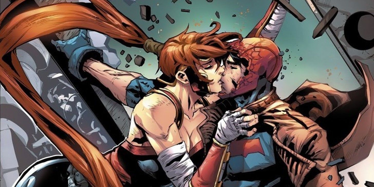 Jason Todd (Red Hood) and Artemis Kiss DC Comics