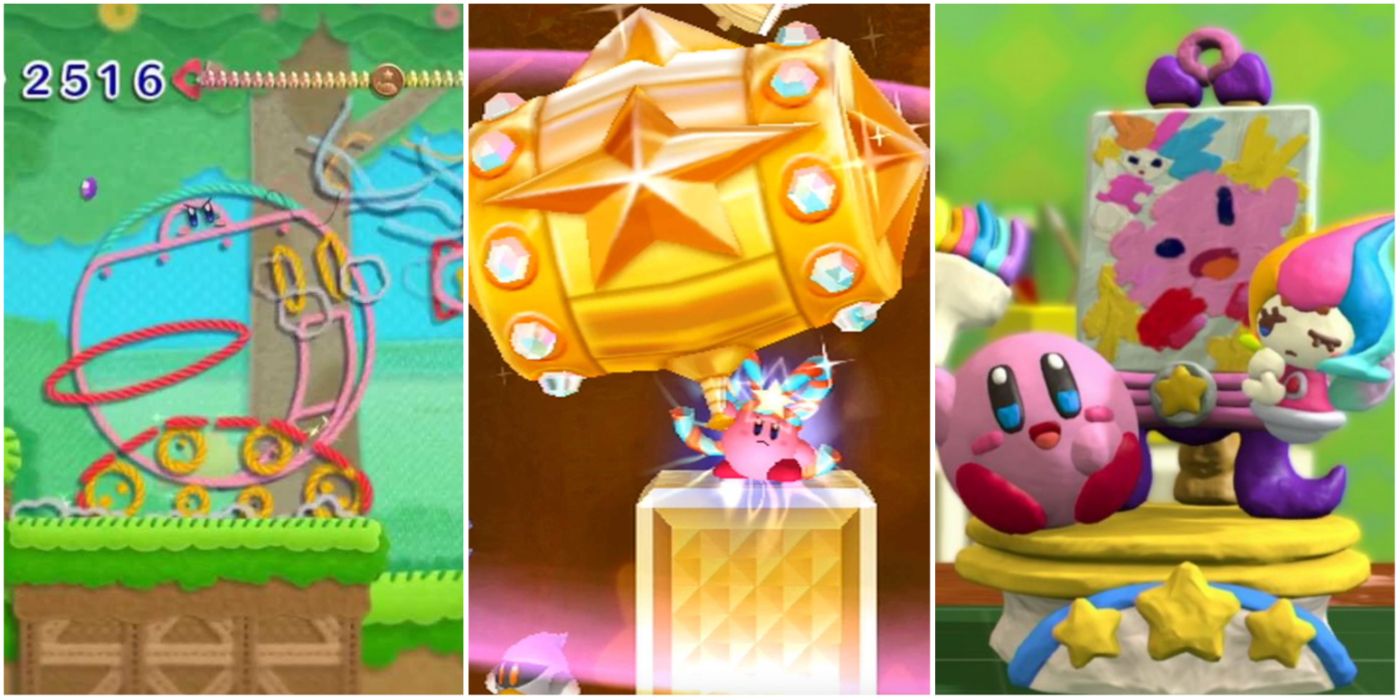 Kirby 2010 Games Ranked Epic Yarn Return To Dream Land Rainbow Curse Trio Header