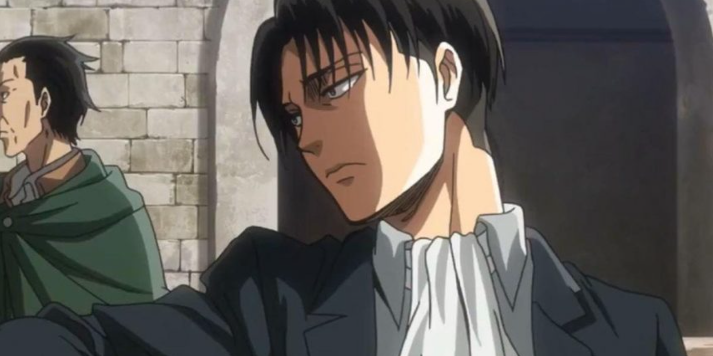 Levi Ackerman looking away coldly in Attack On Titan.