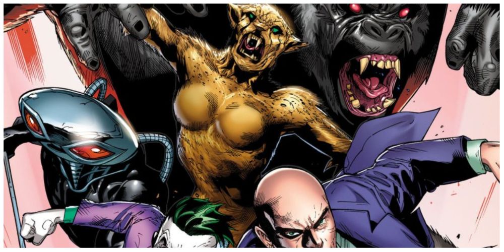Lex Luthor and the Joker with the Legion of Doom in DC Comics