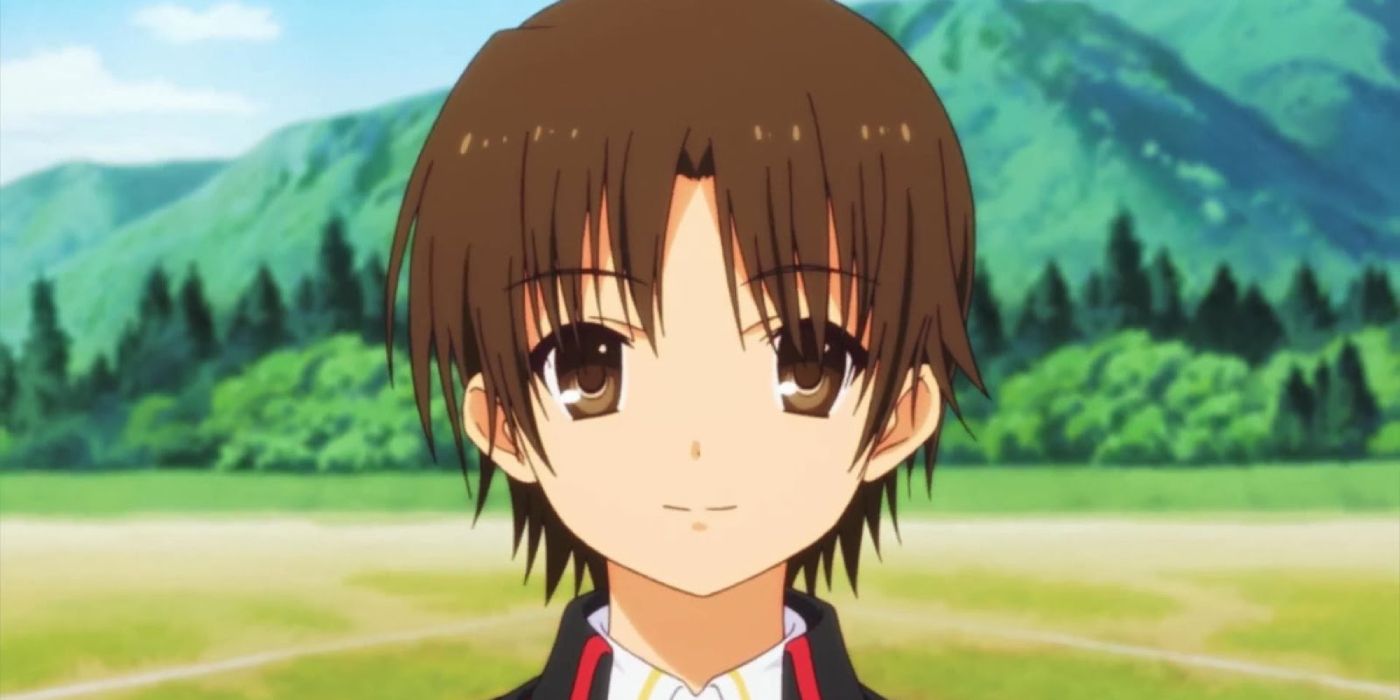 Riki from Little Busters! smiles
