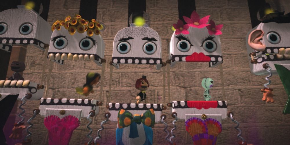 Several players attempting a level in LittleBigPlanet 3.