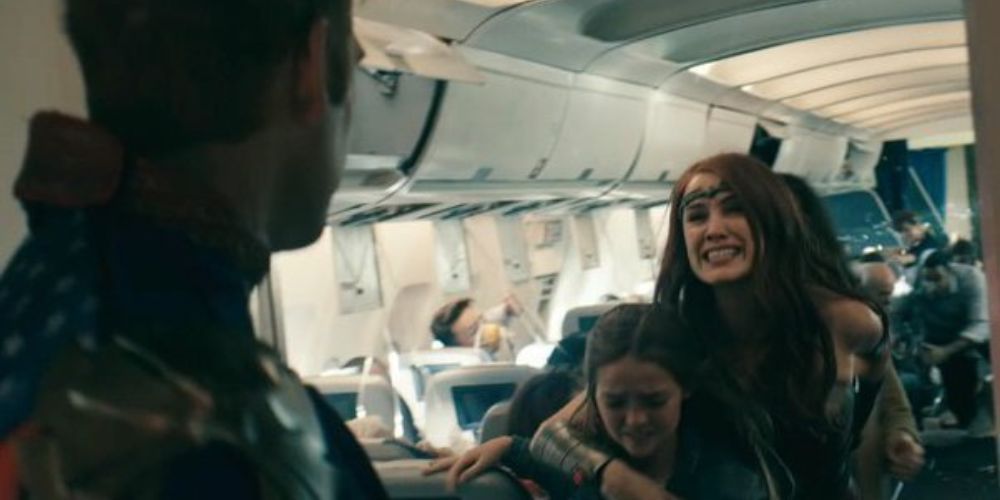 Maeve Pleading With Homelander on Flight 37